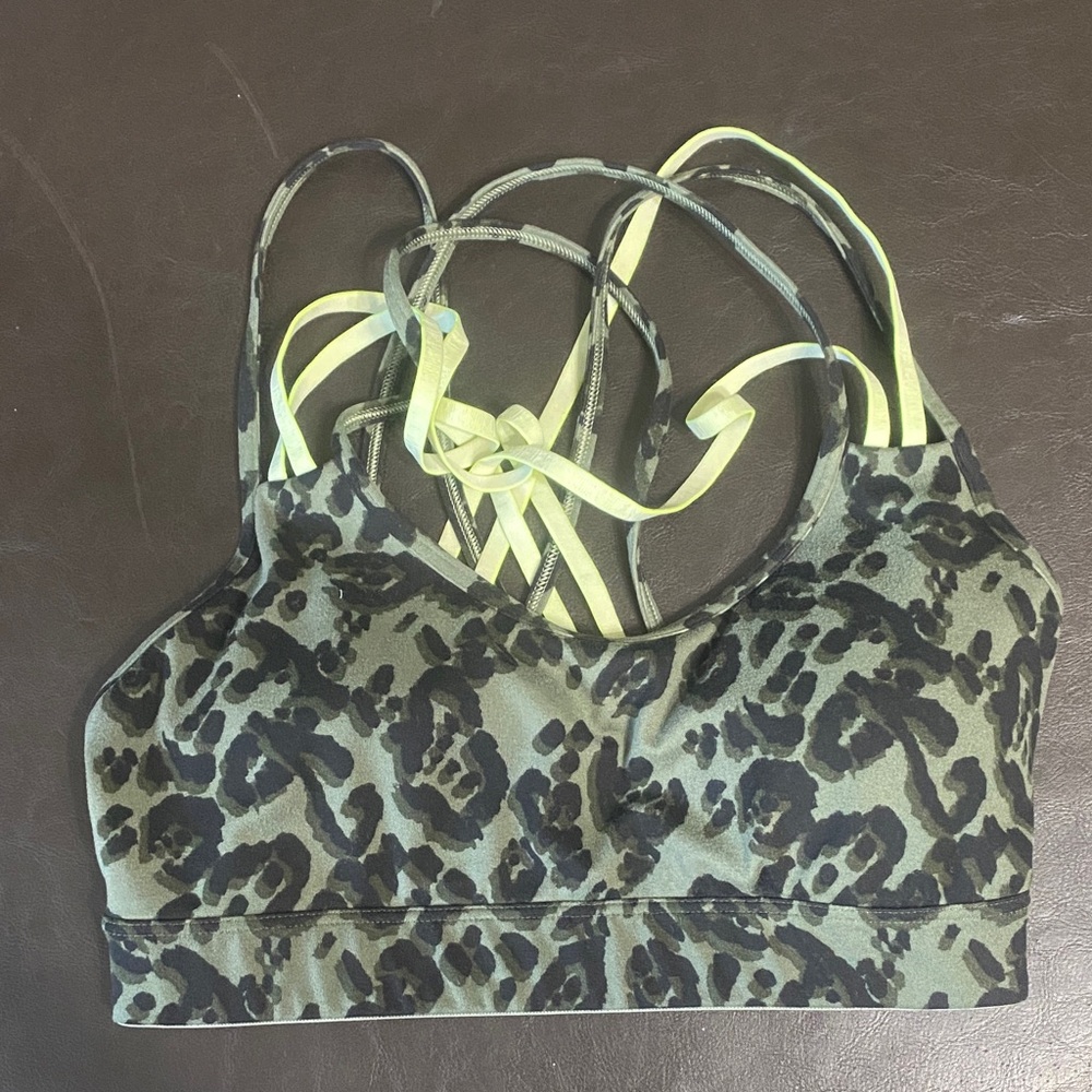 Victoria's Secret Green and Black Leopard Print Bra